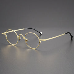 Briar Titanium Vintage Round Eyeglasses Frames Round Frames Southood Gold