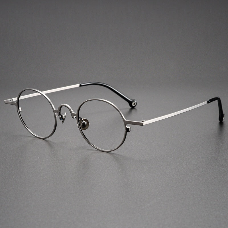 Briar Titanium Vintage Round Eyeglasses Frames Round Frames Southood Gun