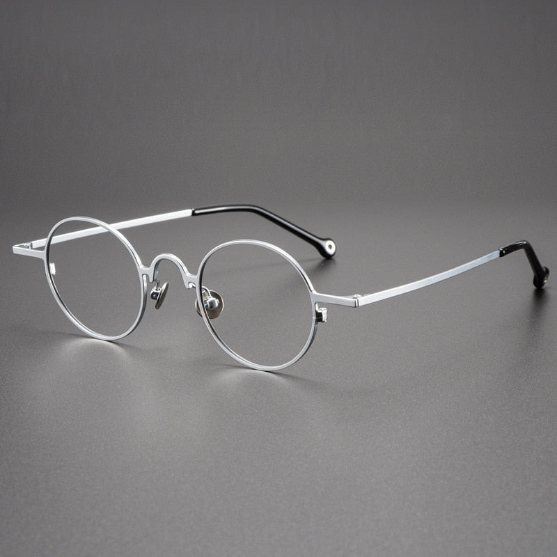 Briar Titanium Vintage Round Eyeglasses Frames Round Frames Southood Silver