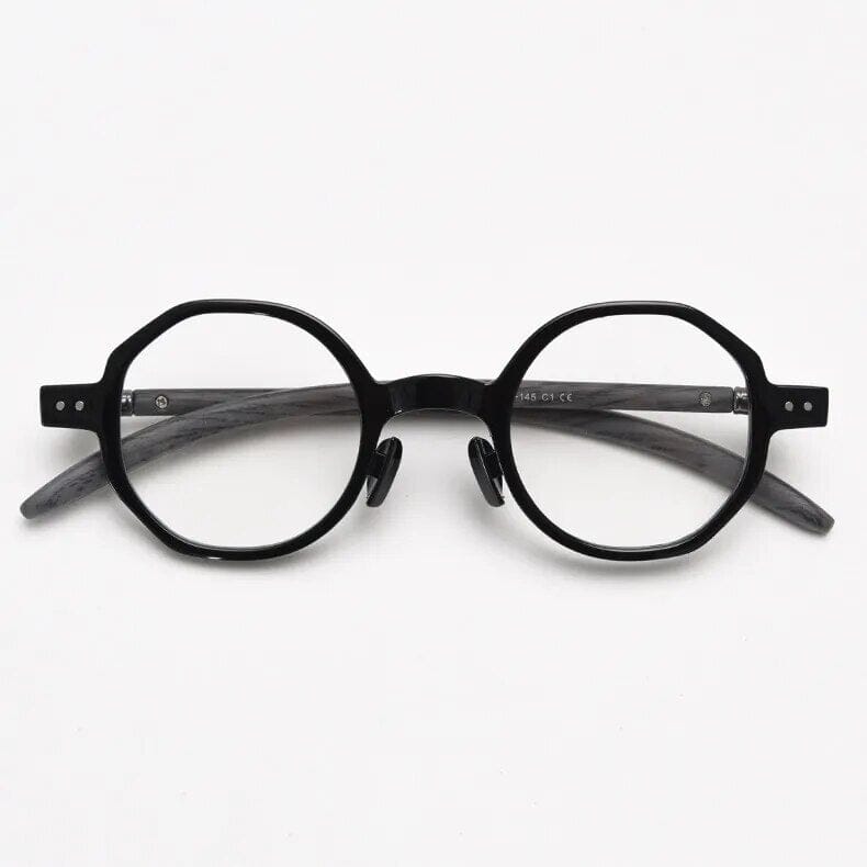 Brok Polygon TR90 Vintage Eyeglass Frame Geometric Frames Southood Black