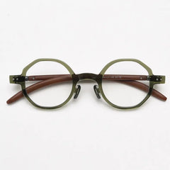 Brok Polygon TR90 Vintage Eyeglass Frame Geometric Frames Southood Green