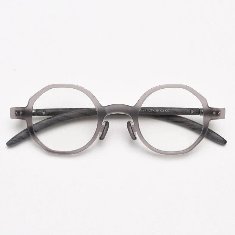 Brok Polygon TR90 Vintage Eyeglass Frame Geometric Frames Southood Grey