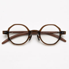 Brok Polygon TR90 Vintage Eyeglass Frame Geometric Frames Southood Tea