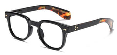 Bruce Vintage Rivet Square Glasses Frame Rectangle Frames Southood C2 Hei leopard leg