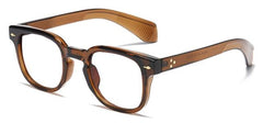 Bruce Vintage Rivet Square Glasses Frame Rectangle Frames Southood C4 clear coffee