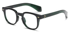 Bruce Vintage Rivet Square Glasses Frame Rectangle Frames Southood C7 green clear