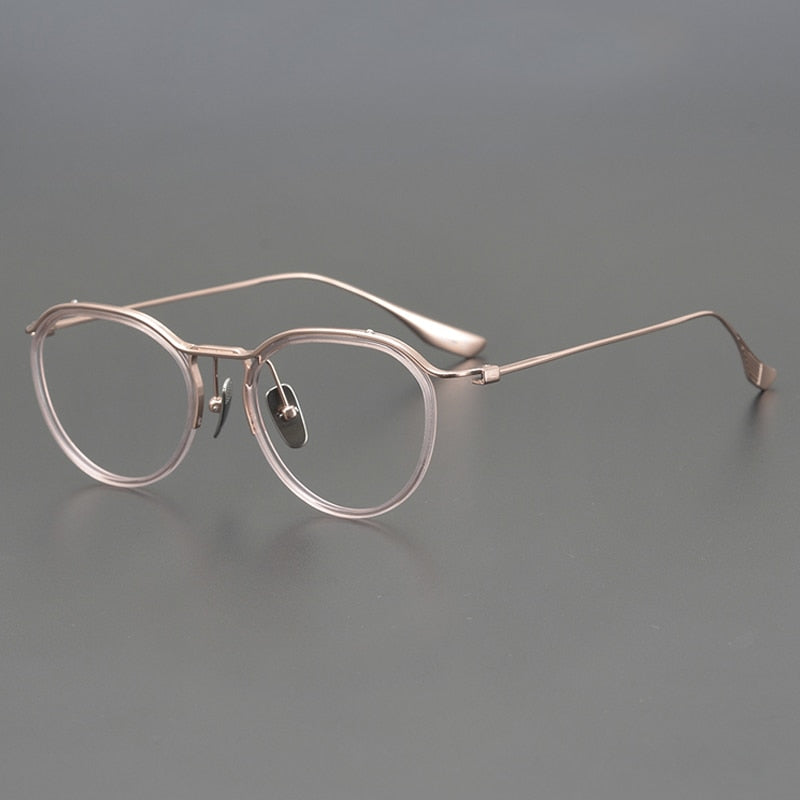 Cain Vintage Titanium Eyeglasses Frame Aviator Frames Southood Rose Gold