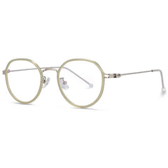 Calliope Ultralight Round Glasses Frame Round Frames Southood Green silver