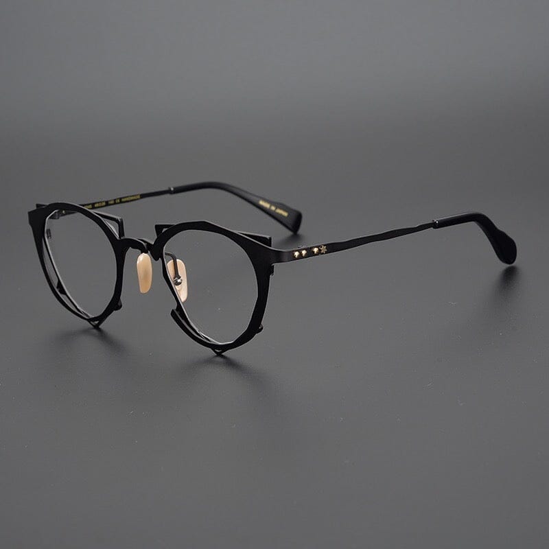 Calum Retro Titanium Glasses Frame Geometric Frames Southood Black