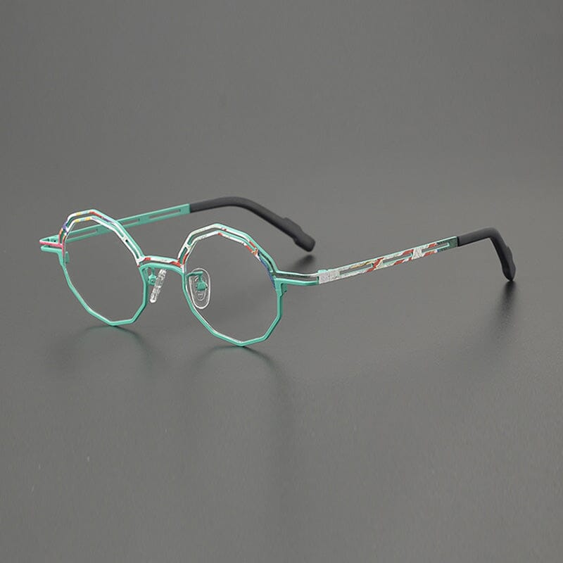 Cannon Colorful Geometric Titanium Glasses Frame Geometric Frames Southood Cyan