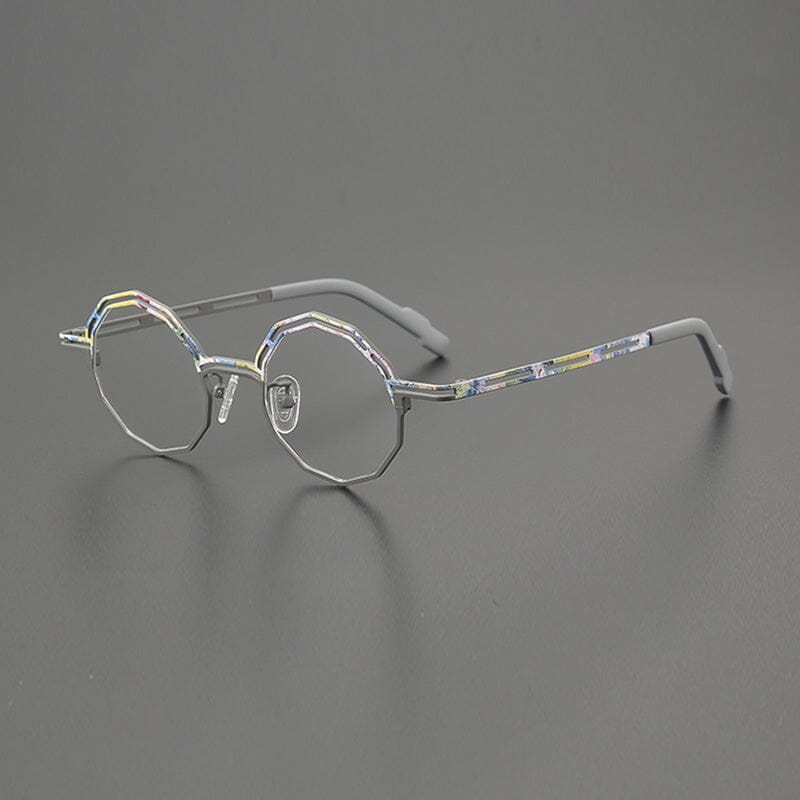 Cannon Colorful Geometric Titanium Glasses Frame Geometric Frames Southood Gray
