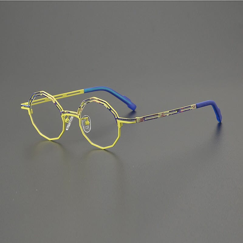 Cannon Colorful Geometric Titanium Glasses Frame Geometric Frames Southood Yellow