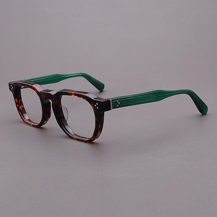 Casper Personalized Acetate Glasses Frame Rectangle Frames Southood Leopard Green