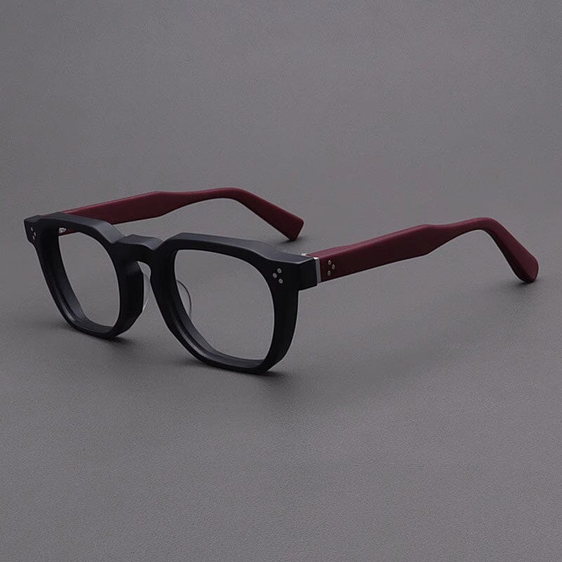 Casper Personalized Acetate Glasses Frame Rectangle Frames Southood Matte Black Red