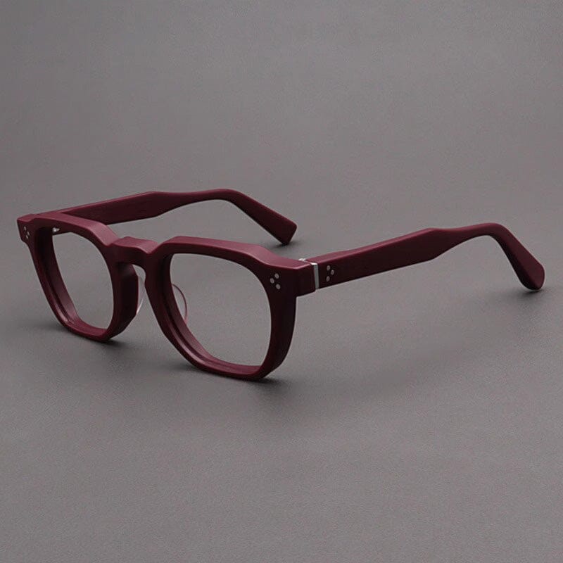Casper Personalized Acetate Glasses Frame Rectangle Frames Southood Matte Red