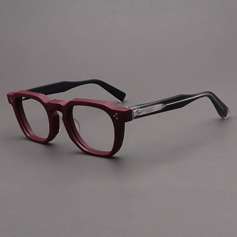 Casper Personalized Acetate Glasses Frame Rectangle Frames Southood Matte Red Black