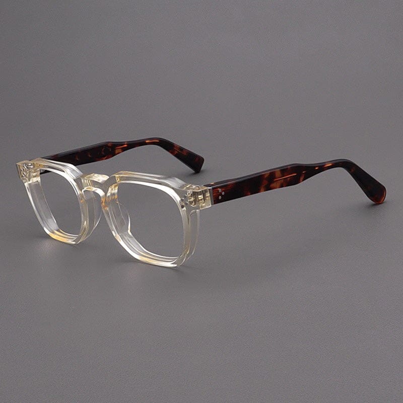 Casper Personalized Acetate Glasses Frame Rectangle Frames Southood Yellow Leopard