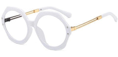 Cecily Gradient Fashion Irregular Round Glasses Frame Round Frames Southood C2 white clear