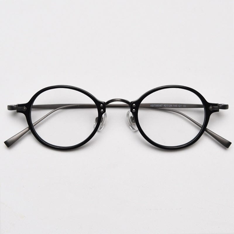 Chane Vintage Round Glasses Frame Round Frames Southood Black
