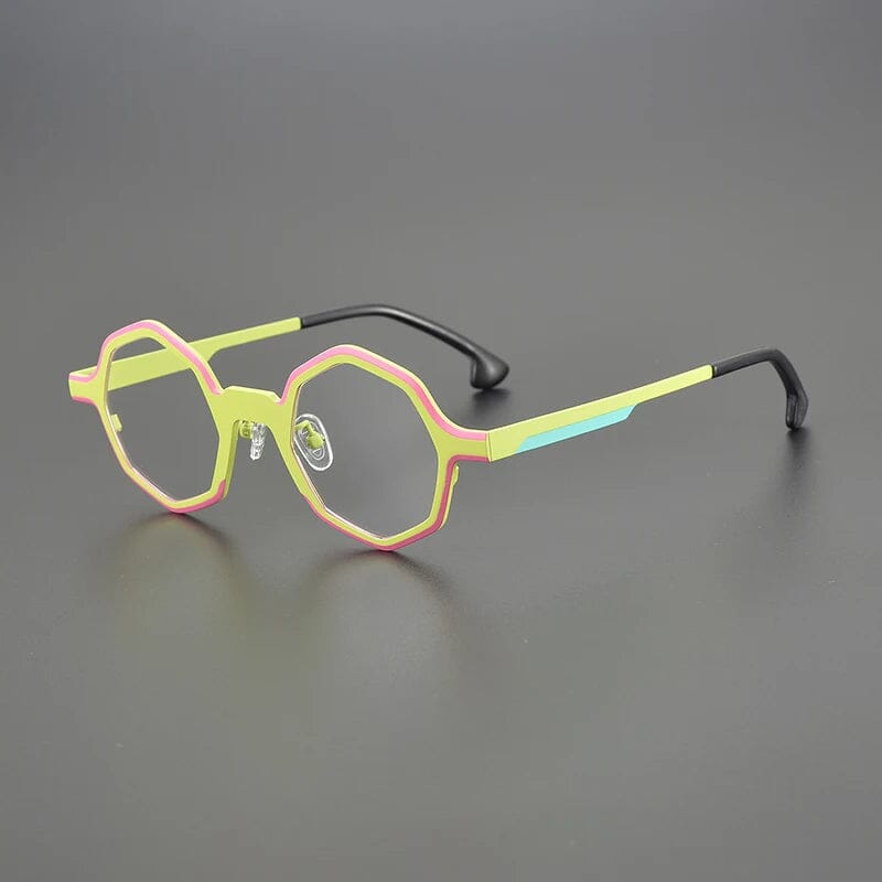 Charly Titanium Geometric Glasses Frame Geometric Frames Southood Yellow