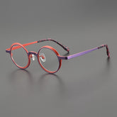 Chay Titanium Round Glasses Frame Round Frames Southood Purple Red
