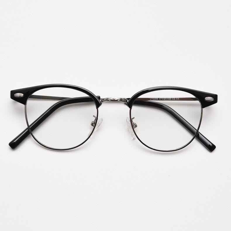 Christian Vintage Browline Eyeglasses Frame Browline Frames Southood Black Silver