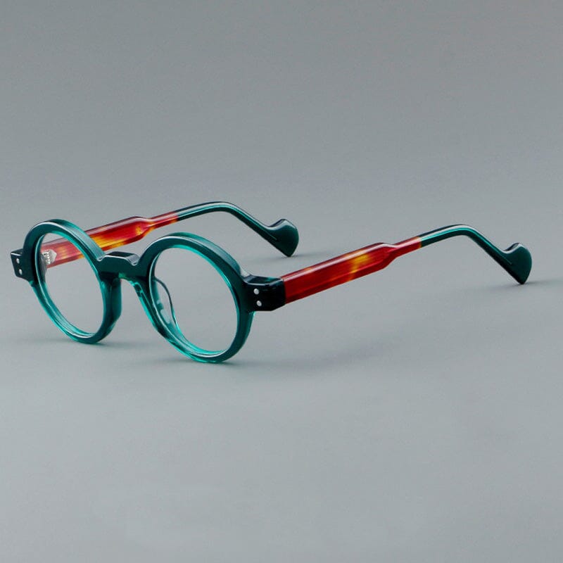 Colin Vintage Round Acetate Glasses Frame Round Frames Southood Green Brown