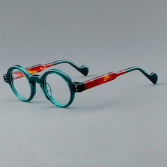 Colin Vintage Round Acetate Glasses Frame Round Frames Southood Green Brown