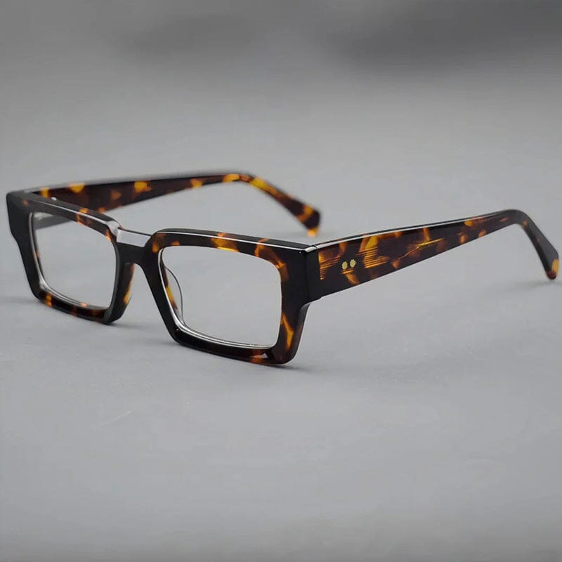Cooper Vintage Square Acetate Glasses Frame Rectangle Frames Southood Leopard