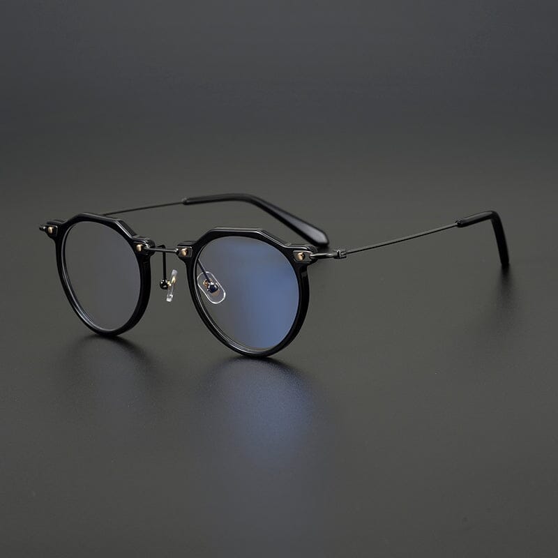 Cort Acetate Titanium Glasses Frame Round Frames Southood Black