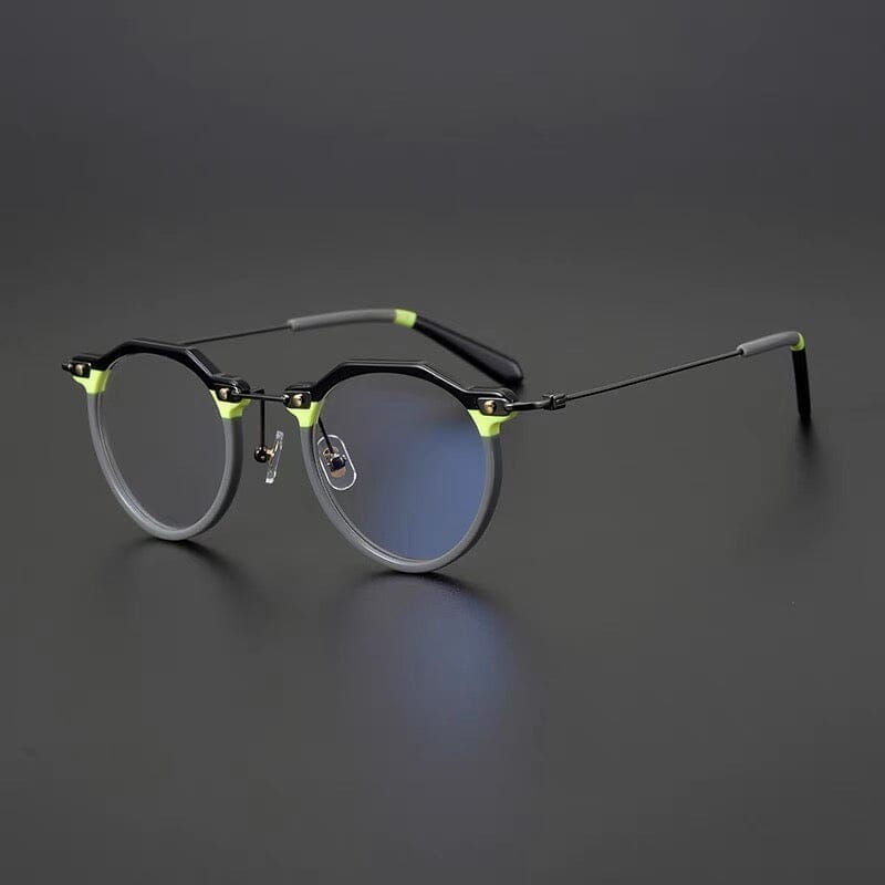 Cort Acetate Titanium Glasses Frame Round Frames Southood Black gray