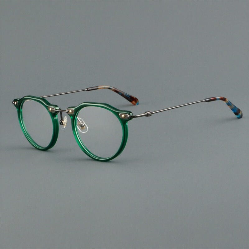 Cort Acetate Titanium Glasses Frame Round Frames Southood Green
