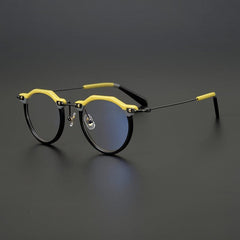 Cort Acetate Titanium Glasses Frame Round Frames Southood Yellow black
