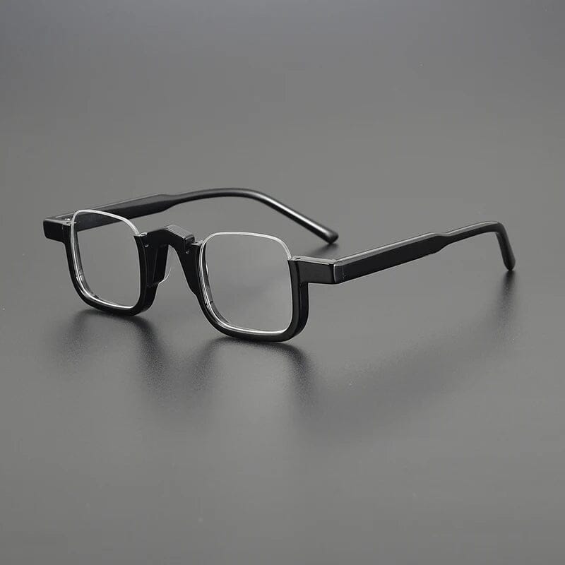 Cris Acetate Half Rectangle Glasses Frame Rectangle Frames Southood Black