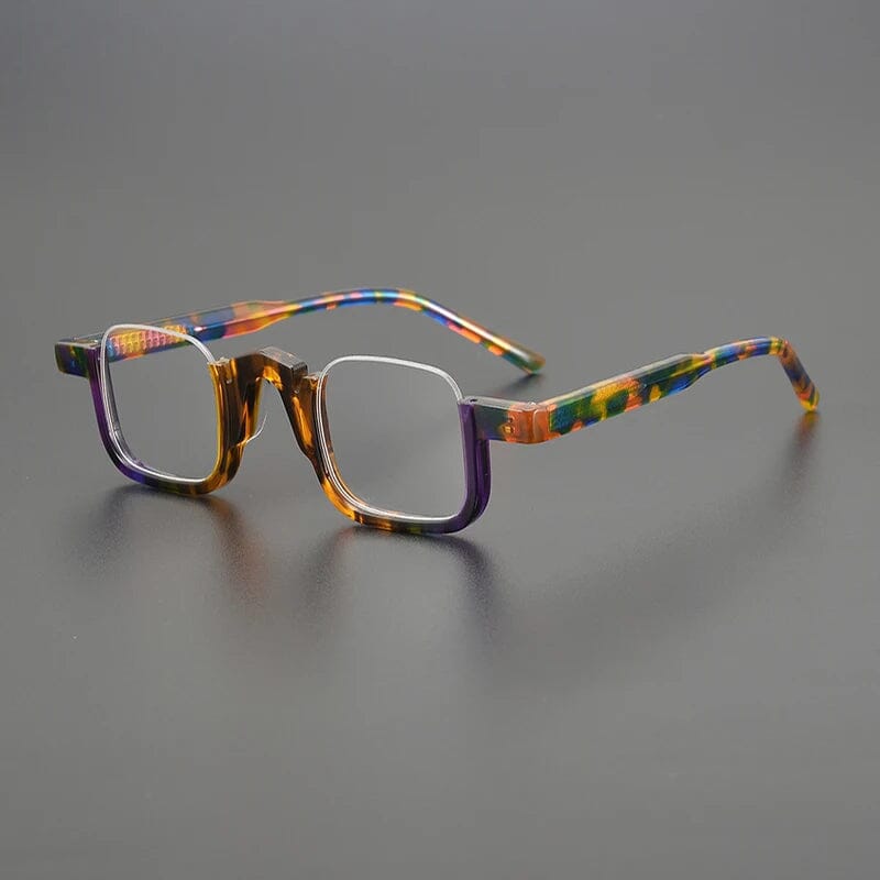 Cris Acetate Half Rectangle Glasses Frame Rectangle Frames Southood Floral Leopard