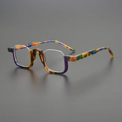 Cris Acetate Half Rectangle Glasses Frame Rectangle Frames Southood Floral Leopard
