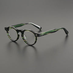 Crowe Vintage Acetate Glasses Frame Geometric Frames Southood Stripe Green