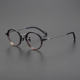 Crunch Vintage Acetate Titanium Glasses Frame Round Frames Southood Black-purple