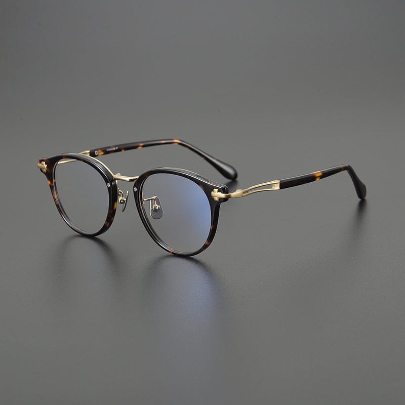 Cumulus Vintage Acetate Glasses Frame Round Frames Southood Leopard Gold