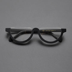 Cyd Retro Semi Circle Acetate Glasses Frame Oval Frames Southood Matte black