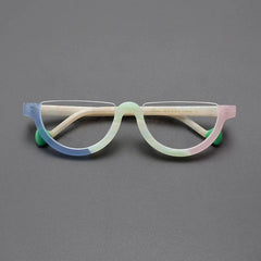 Cyd Retro Semi Circle Acetate Glasses Frame Oval Frames Southood Matte blue pink