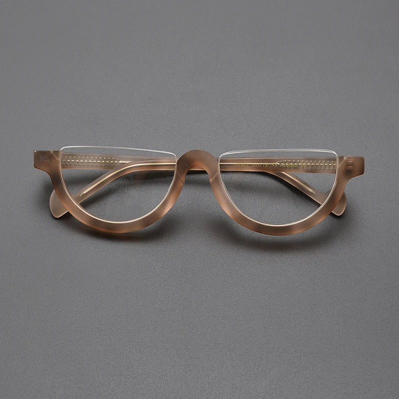 Cyd Retro Semi Circle Acetate Glasses Frame Oval Frames Southood Matte leopard