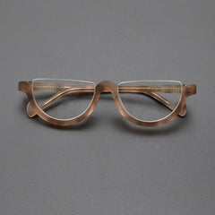 Cyd Retro Semi Circle Acetate Glasses Frame Oval Frames Southood Matte leopard