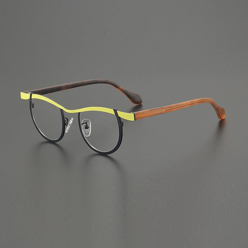 Daley Colorful Titanium Glasses Frame Round Frames Southood Yellow Gray