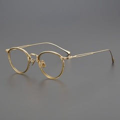 Daran Titanium Round Glasses Frames Round Frames Southood Gold