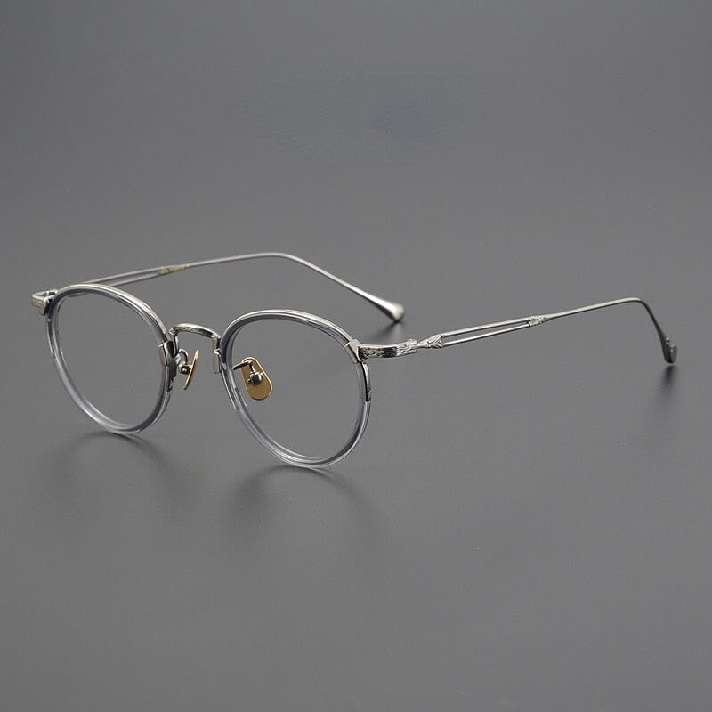 Daran Titanium Round Glasses Frames Round Frames Southood Gray