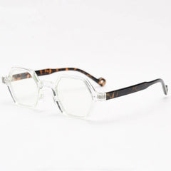 Daryll Polygon TR90 Vintage Eyeglass Frame Geometric Frames Southood Clear Leopard