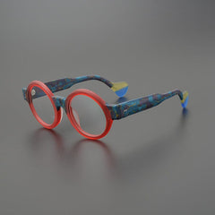 Davy Round Acetate Glasses Frame Round Frames Southood Red