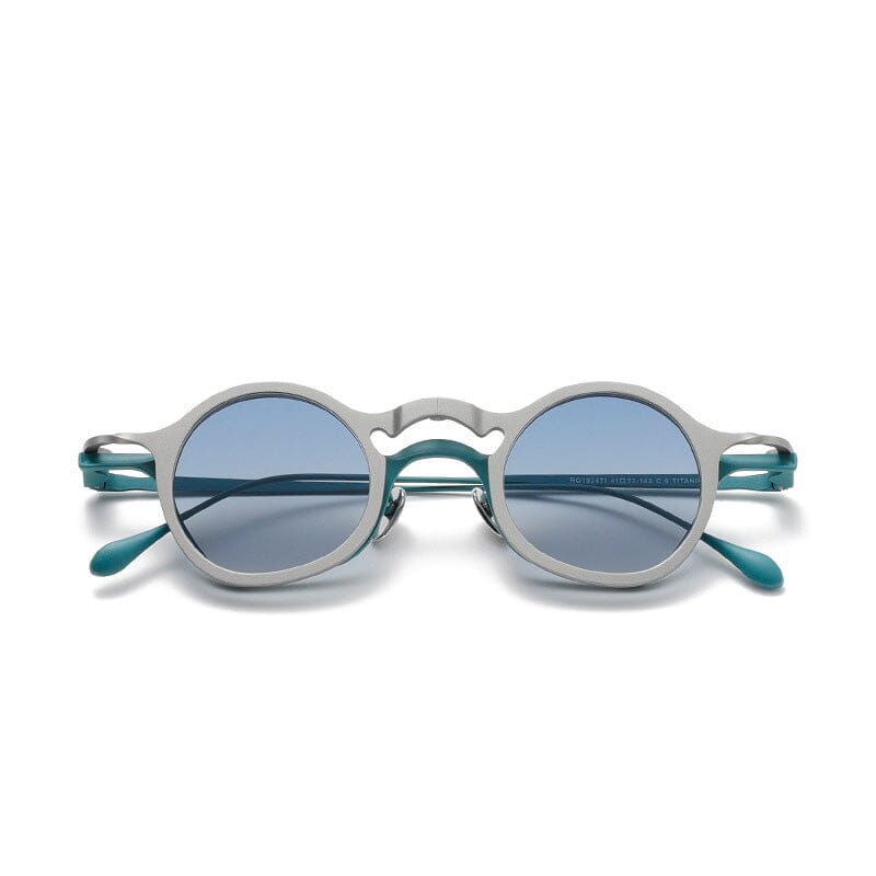 DC Round Titanium Glasses Frame With Magnetic Sunglasses Clips Aviator Frames Southood Blue