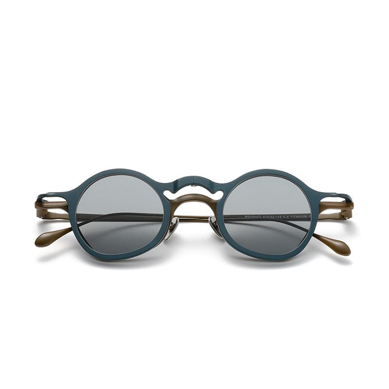 DC Round Titanium Glasses Frame With Magnetic Sunglasses Clips Aviator Frames Southood Green